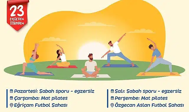 Yenişehir Belediyesinin sabah sporu ve mat pilates etkinlikleri başlıyor