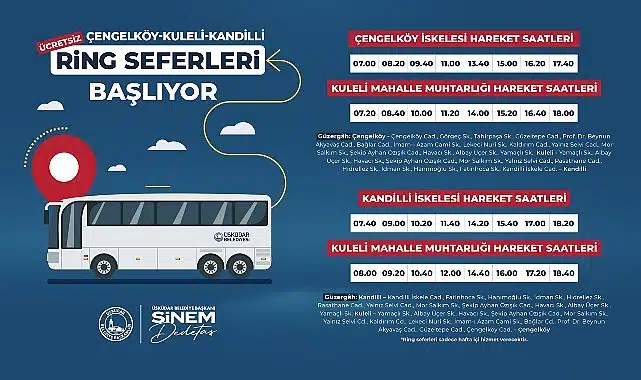 Üsküdar’da çengelköy – kuleli – kandilli ring seferleri başlıyor
