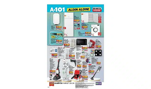 29 Mayıs’ta A101’de Motosikletten Ev Ürünlerine Geniş Ürün Yelpazesi