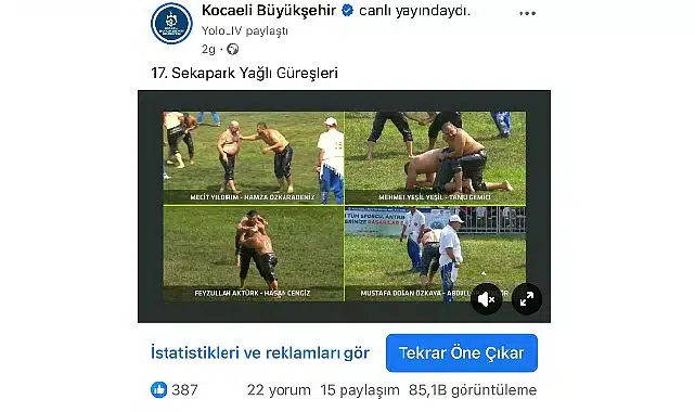 Sekapark Yağlı Güreşleri dijitalde milyonlara ulaştı