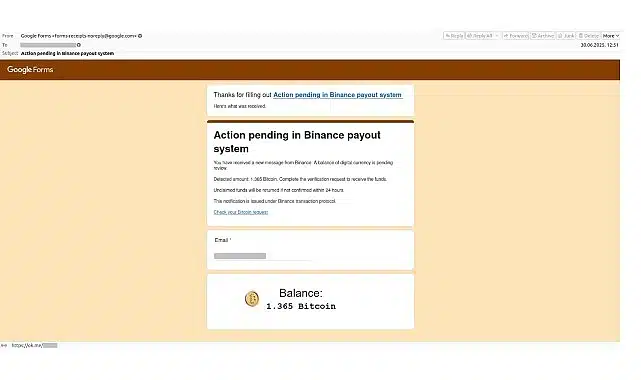 Düşman ‘Form’unda: Kripto dolandırıcıları Google Formlar aracılığıyla kullanıcıları hedef alıyor