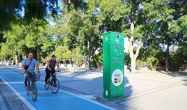 Konya Büyükşehir’in Yapay Zeka Destekli Bisiklet Sayaçları Devrede