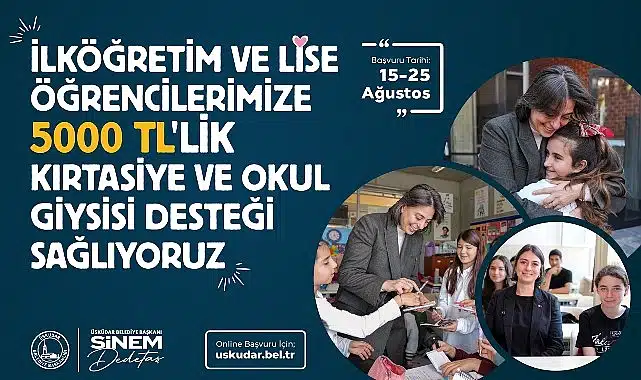 Üsküdar Belediyesi’nden öğrencilere 5 bin lira destek