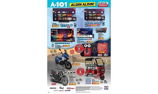 11 Eylül’de A101’den Motosiklet ve Şarj İstasyonu Fırsatları