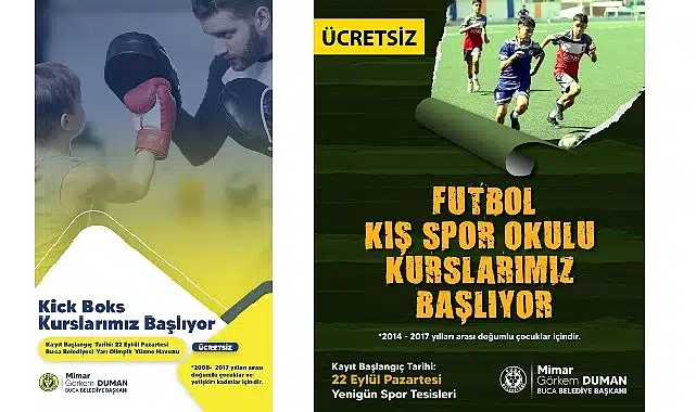 Buca Belediyesi’nden ücretsiz kick boks ve futbol kursları