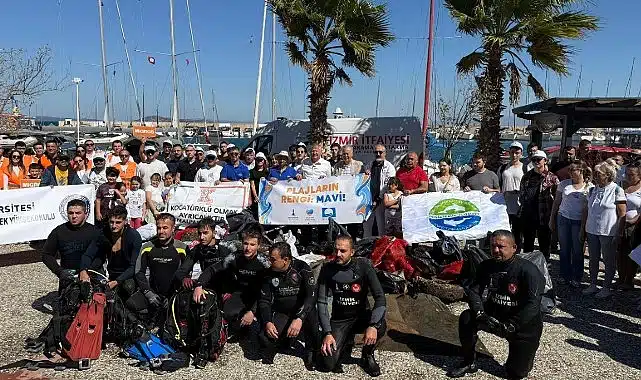 Urla’da kıyı ve deniz temizliği yapıldı