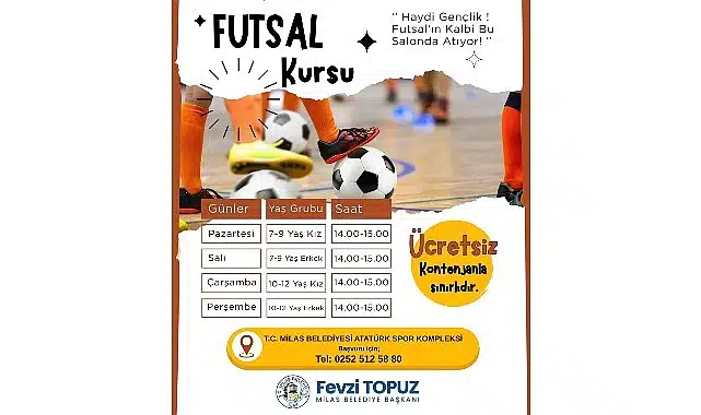 Milas Belediyesi Futsal Kursları İçin Kayıtlar Başladı