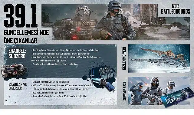 PUBG: BATTLEGROUNDS, Sizi “Erangel: Subzero”nun Buz Tutmuş Savaş Alanlarına Çağırıyor